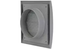 Lamellenrooster overdruk ventilatierooster 190x190 diameter: 125 grijs - ND12ZP