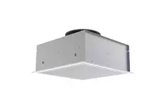 Perforierter Deckenauslass 594x594 für Abluft mit seitlichem Eintritt Ø200