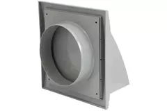 Gevelrooster met terugslagklep 150x150 mm diameter 100 mm grijs - ND10FVP
