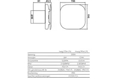 Badkamerventilator Supra Design met timer Ø 100 mm - 100 T