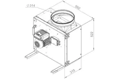Boxventilator motor buiten luchtstroom - MPS 280 EC 30