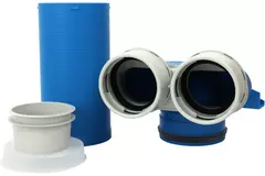 Vent-Axia Uniflexplus ventielcollector 2 x Ø90 mm met schuifhuls 250 mm en speciedeksel Ø125 mm