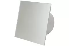 Badkamer ventilator Ø 125 mm met timer - glazen front satijn zilver