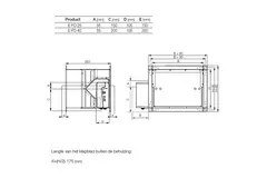 Brandklep rechthoekig eindeloopcontact - E-FD40 1400x800 R S