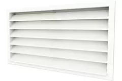 Grille murale extérieure 1000x500 aluminium avec ailettes fixes - couleur mixte RAL 9010