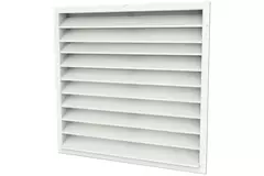Grille murale extérieure 1000x1000 en acier avec ailettes fixes - couleur mixte RAL 9010
