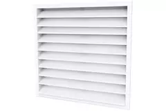 Grille murale extérieure 1000x1000 aluminium avec ailettes fixes - couleur mixte RAL 9016
