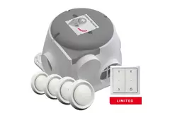Zehnder ComfoFan Silent Limited Pakket 300 m³/h + RFT bediening +  4 ventielen - randaarde stekker