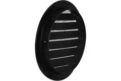 Aluminium buitenlucht muur rooster rond - Ø 100mm - ZWART