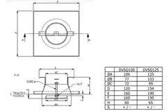 Ventilatieventiel afvoer metaal vierkant Ø100 mm wit met klemveren - DVSQ100