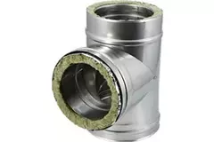Elément droit à double paroi diamètre 80 mm (80/130) Pièce supérieure T90 I316L/I304 (D0,5/0,6)