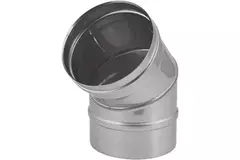 Raccord coudé 45° paroi simple inox conduite de poêle - Ø 200 mm