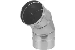 Tube de poêle Ø 200 mm en acier inoxydable à simple paroi coudé à 60°