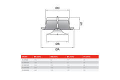 Ventilatie afvoer ventiel 160mm met metaal klemveren - DVS-C160 RAL9010