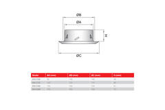 RVS ventilatie ventiel 100mm toevoer -en afvoer met klemveren - DVI-C100