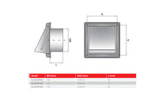 RVS gevelrooster 150mm met terugslagklep hoge doorlaat - EL-SS-BD150 SS