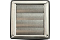 RVS gevelrooster 100mm met beweegbare lamellen hoge doorlaat - EL-SS-OP100 SS