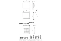 Decentrale WTW  HRU wall Ø150 met afstandsbediening - 60 m³/h - HRU-WALL-RC-150-60-PEG