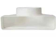 Rechthoekige kunststof verticale 90° bocht Ø150mm - 220x90mm KLD29-150