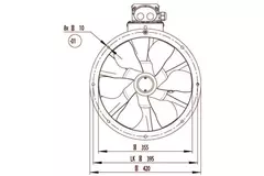 Axiaal 355mm kanaalventilator - AL 355 D2 01