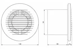 Badkamer ventilator rond Ø 100 mm wit - basis EA100
