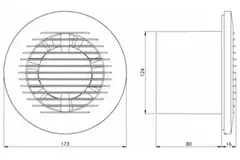 Badkamer ventilator rond Ø 125 mm antraciet - basis EA125A