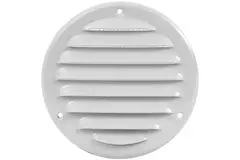 Metalen ventilatierooster rond 100mm wit - MR100 - RAL9016