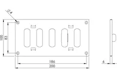 Metalen rooster verstelbaar 200x100 wit - MR2010R - RAL9016