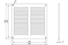 Metalen rooster 200x200mm verzinkt – MR2020Zn