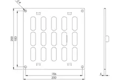 Metalen rooster verstelbaar 200x200 wit - MR2020R - RAL9016