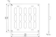 Metalen rooster verstelbaar 200x200 gegalvaniseerd - MR2020RZn