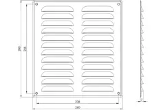 Metalen ventilatierooster vierkant 260x280 mm zwart - MR2628M - RAL9005
