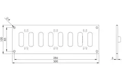 Metalen instelbaar rechthoekige sleuf rooster 300x100 wit - MR3010R - RAL9016
