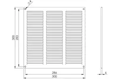 Metalen rooster 300x300mm zink - MR3030Zn