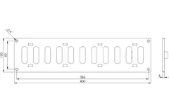 Metalen instelbaar rechthoekige sleuf rooster 400x100 wit - MR4010R - RAL9016