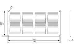 Metalen rooster 400x200mm zwart - MR4020M - RAL9005