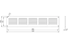 Metalen rechthoekige sleuf rooster 500x100 wit - MR5010