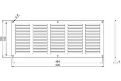 Metalen rooster 500x200mm zwart - MR5020M - RAL9005