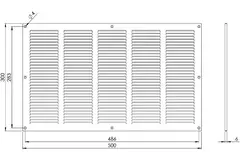 Metalen rooster 500x300mm zwart - MR5030M - RAL9005
