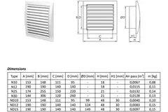 Muurrooster 150x150 met diameter 100 wit - ND10