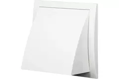 Gevelrooster met terugslagklep 150x150 mm diameter 100 mm wit - ND10FV