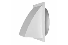 Gevelrooster met terugslagklep 150x150 mm diameter 100 mm wit - ND10FV