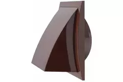 Gevelrooster met terugslagklep 150x150 mm diameter 100 mm bruin - ND10FVB