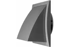 Gevelrooster met terugslagklep 150x150 mm diameter 100 mm grijs - ND10FVP
