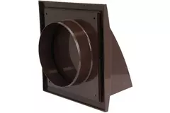 Gevelrooster met terugslagklep 150x150 mm diameter 100 mm bruin - ND10FVB