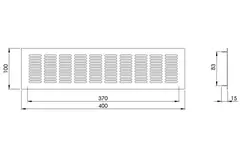 Plintrooster aluminium - zwart L=400mm x H=100mm - RA1040B