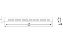 Plintrooster aluminium - wit L=500mm x H=40mm -RA450