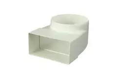 Rechthoekig kunststof verticale 90 ° bocht Ø100mm - 110x55 - KLD