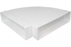 Rechthoekige kunststof horizontale 90° bocht 220X55mm - KLH25-90