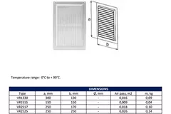Ventilatierooster rechthoekig met grill 130x300 mm bruin - VR1330B